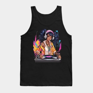 Euphoric Frequencies Trance Parties DJ Girl Tank Top